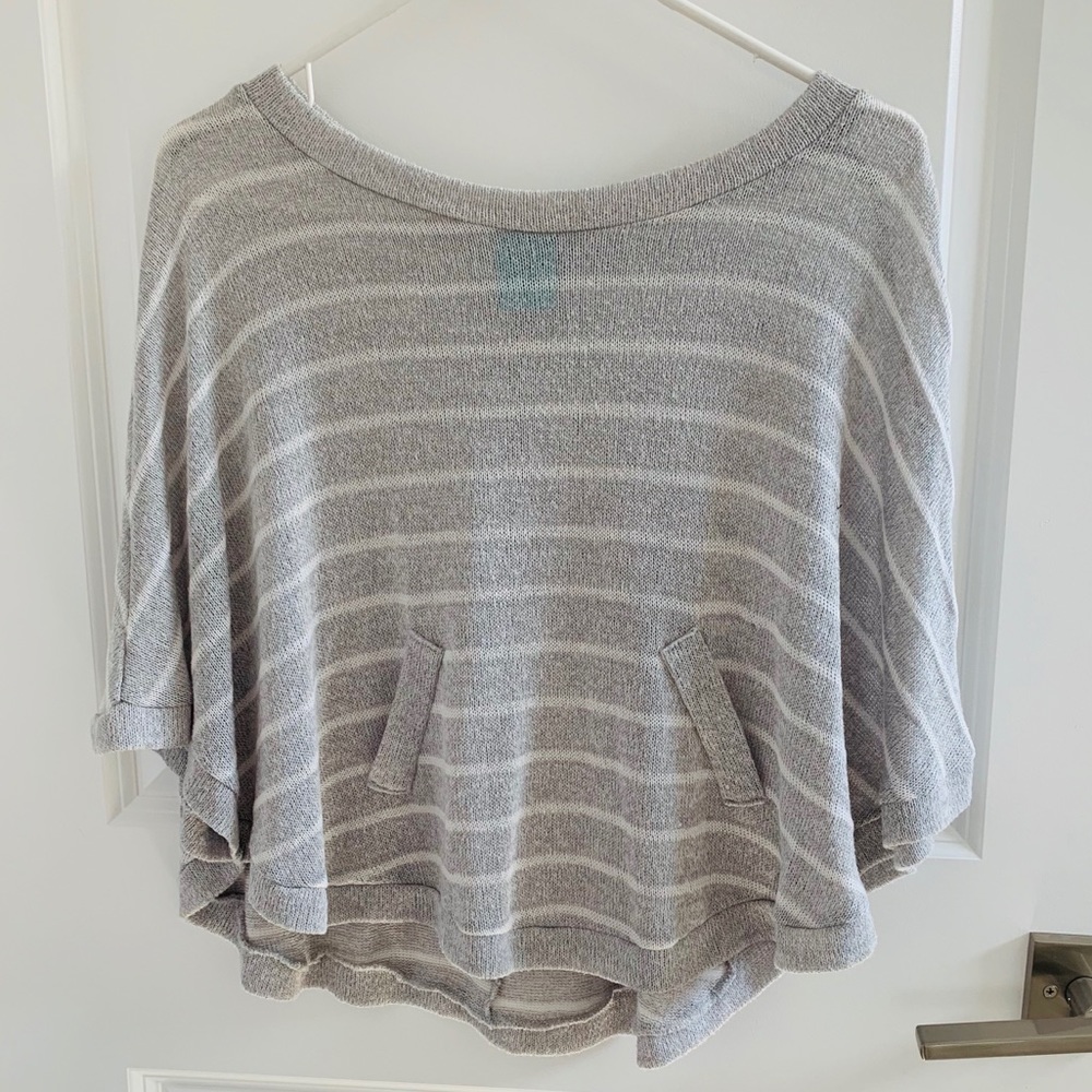 Grey and white striped sweater